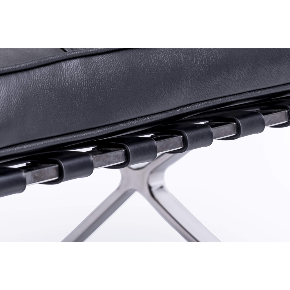 Sillón Barcelona HQ Con Otomana De Cuero Con Flores - Imagen 7
