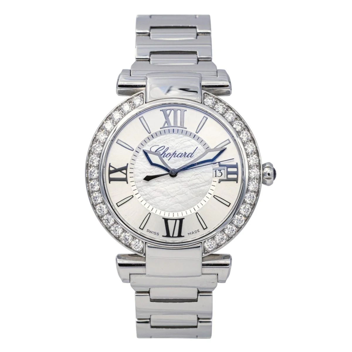 Reloj CHOPARD "Imperial" de acero, nácar, amatista, zafiro y diamantes